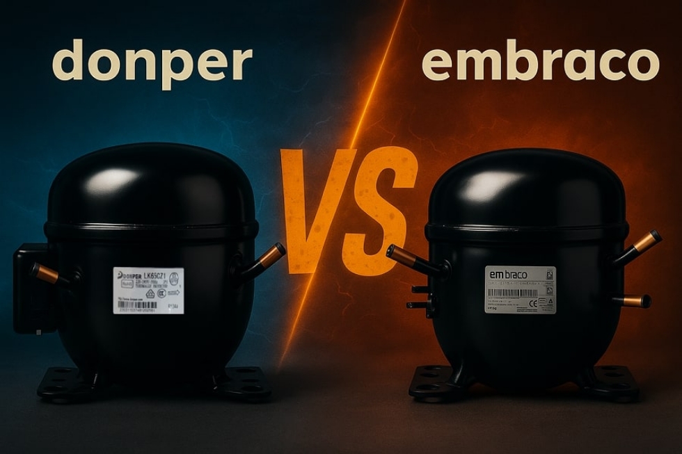 مقایسه کمپرسور دانپر (Donper) با کمپرسور امبراکو (Embraco)