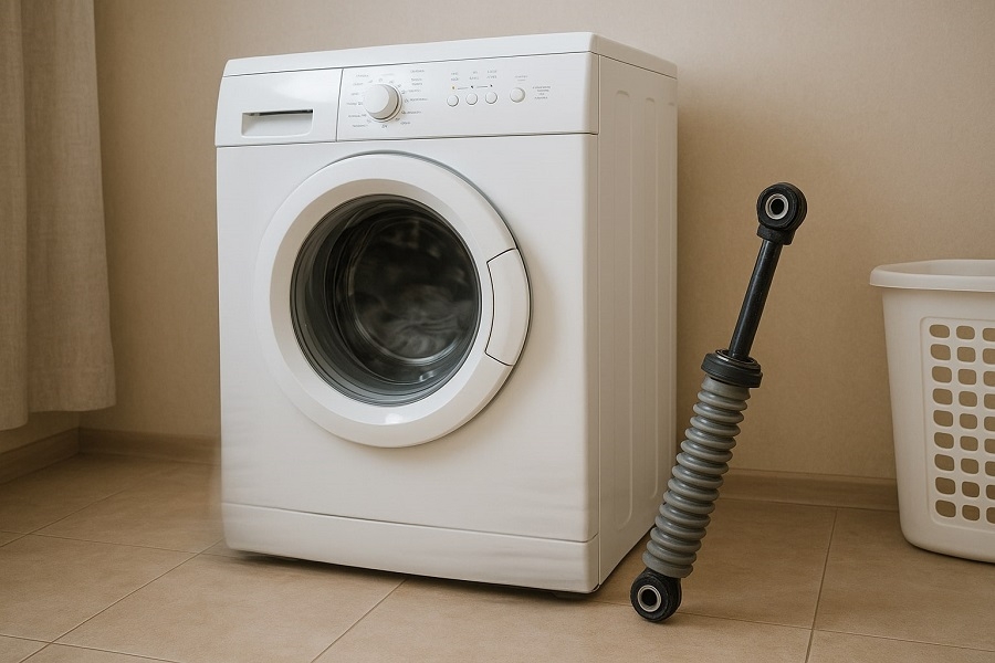 علت لرزش لباسشویی در دور خشک‌ کن و خرابی کمک فنر