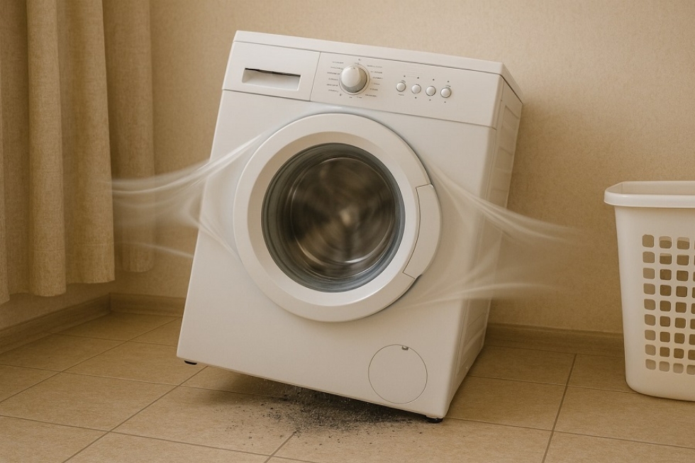 علت لرزش لباسشویی در دور خشک‌ کن و خرابی کمک فنر