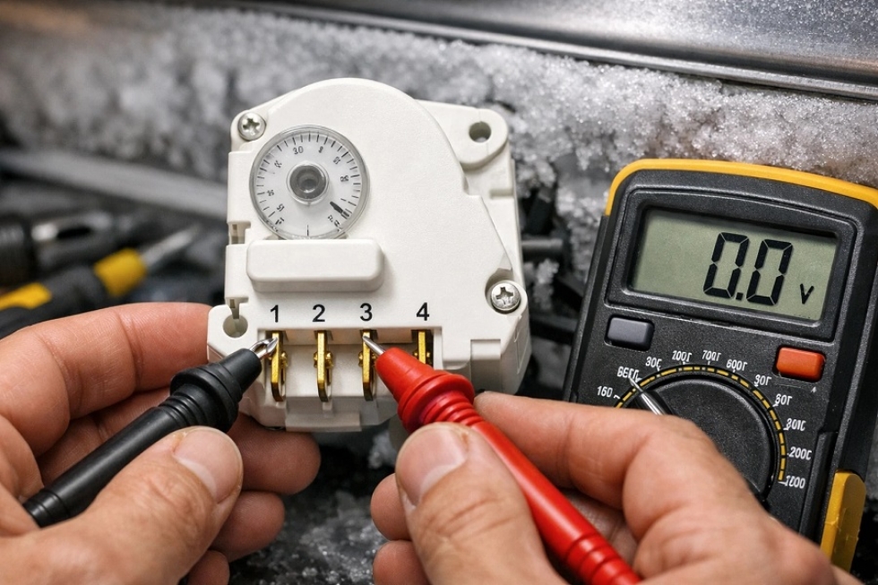 نحوه تست و تعویض تایمر دیفراست یخچال؛ راهنمای جامع