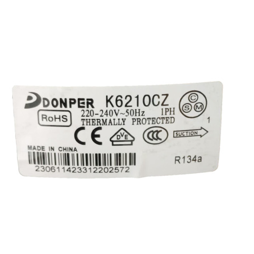 کمپرسور یخچال دانپر مدل K6210CZ قدرت 1/3+ گاز R134 سیم پیچ مس شرکتی